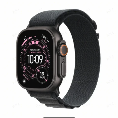 APPLE Watch Ultra 3 GPS + Cellular 49mm Schwarzes Titangehäuse mit Schwarzer Alpine-Schlaufe - Groß
