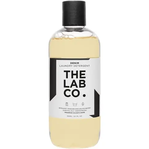 The Lab Co. Denim Laundry Wash 300ml for 20 washes. A non-bio liquid detergent for jeans scented with bergamot, mandarin rind and black pepper