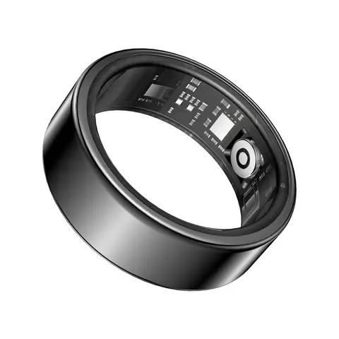 VoxorAI  SY02 Black 8# Call Reminder, Heart Rate, Blood Oxygen, Sleep, Exercise Monitoring, Video Browsing, Remote Care Smart Ring