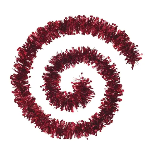 Guirlande étoiles laser 10 cm x 2 m 6 plis rouge