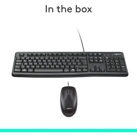 Logitech MK120 Wired Keyboard and Mouse Combo - Black