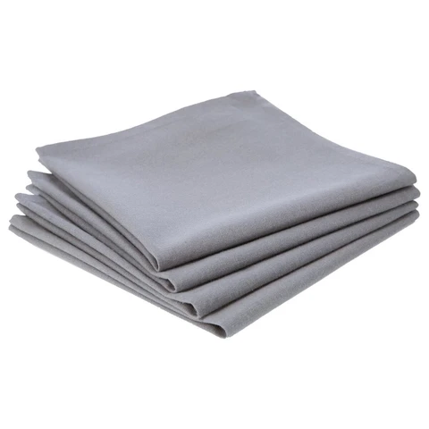 4 Serviettes de Table en Coton Gris