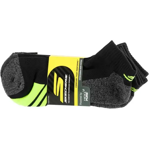 Skechers Herren-Socken 3er-Pack 1/2 Terry Viertel-Socken Schwarz 41-46