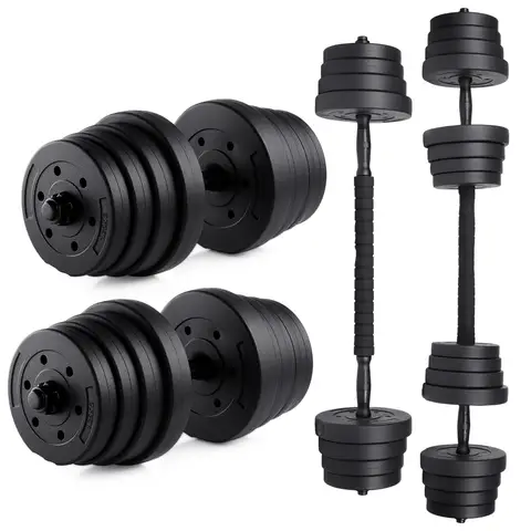 30KG Adjustable Dumbbells Barbell Set, Home Gym Free Weights for Full Body Training