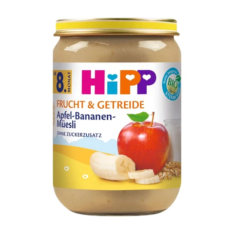 HiPP Frucht & Getreide Apfel-Bananen-Müsli ab 8. Monat 6 x 190 g