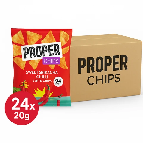 ProperChips Sweet Sriracha Chilli Lentil Chips 24 x 20g