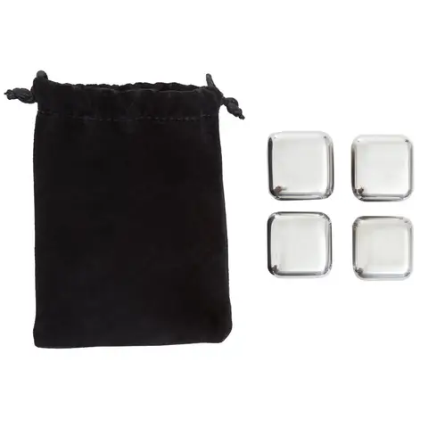 Maison by Premier Compact Design Set of 4 Stainless Steel Whisky Stones, Premium Whisky Stones Set For Chilling Drinks