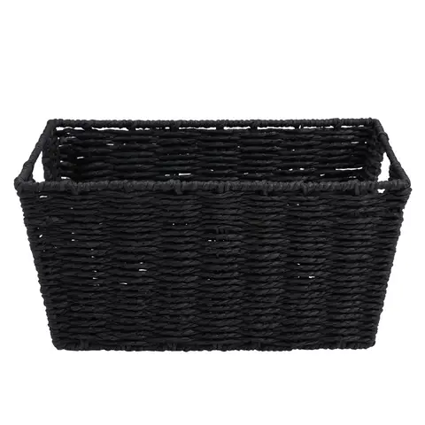 3er-Set dekorative geflochene Papierkörbe mit Metallrahmen, stapelbare Würfelkörbe für Regalböden