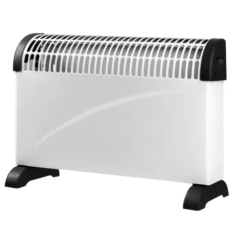 Daewoo 2000W Convector Heater – 3 Heat Settings (750W/1250W/2000W), Adjustable Thermostat, Overheat Protection – White