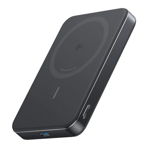 Anker MagGo magnetische powerbank (10000 mAh, schlank, schwarz), Qi2-zertifiziert, tragbar, 15 W ultraschnelles, MagSafe-kompatibles ladegerät, ergonomisches design, nur für iPhone 17/16/15/14