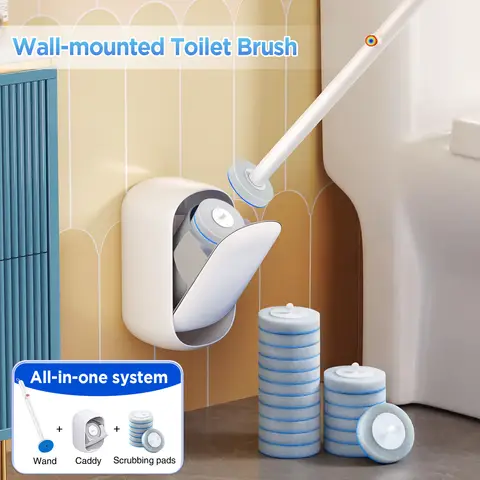 JOYBOS Einweg-Toilettenbürste, 18 Ersatzbürstenköpfe mit Halter