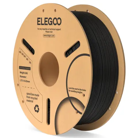 Elegoo PLA Filament 1kg Paper Spool-Black(10 spools/ctn)