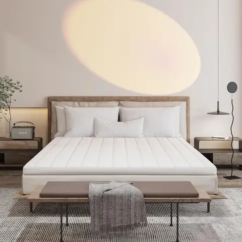 EGO HOME Mattress Topper 180 x 200, 7cm high foam topper with 7-zone cut, Oeko-Tex certified, 90 x 205cm mattress topper for box spring mattresses, sofa beds.