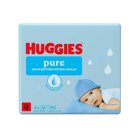 Huggies Pure Plastic Free Baby Wipes 48x4 Wipes