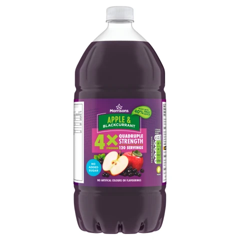 Morrisons Apple & Blackcurrant Quadruple Strength Squash 1.5l