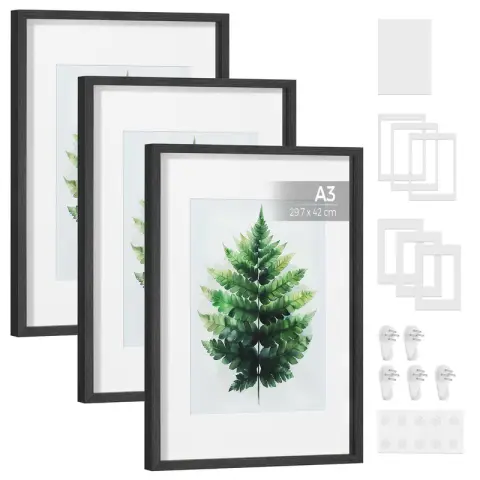 Songmics Photo Frame Set Black A3 3pcs