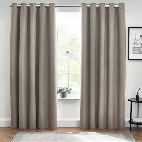 Furn Eyelet Curtains Dawn Blackout Grey W:168xL:183cm