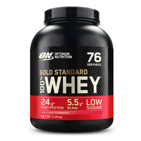 Optimum Nutrition Gold Standard 100% Whey Proteïne, Heerlijke Aardbei 2,28 kg (76 porties)