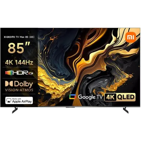Xiaomi TV MAX 85 2025, Google TV, 85 Zoll, QLED, 144 Hz, Smart TV, Dolby Vision [Energieeffizienzklasse G]