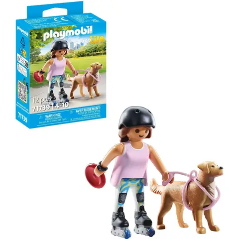 PLAYMOBIL 71739 Rollschuh-Mädchen mit Retriever