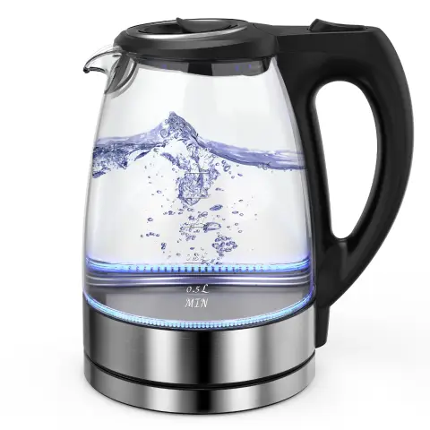 Electric Glass Kettle, 1.7L, 200W, 5 Mins Rapid Boil