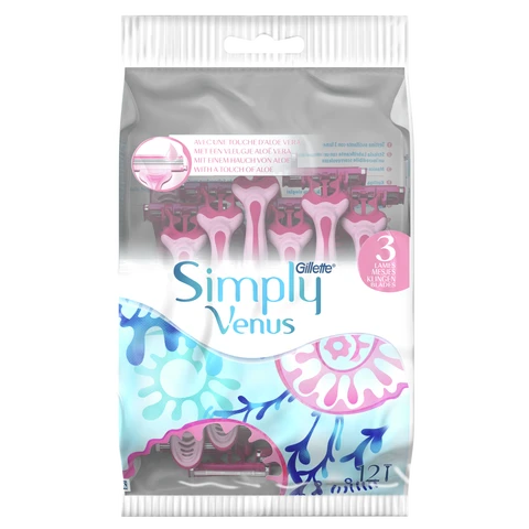 Gillette Simply 3 wegwerpscheermesjes, 8+4 stuks, 12 stuks