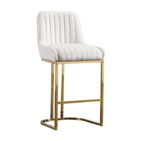 chairus Bar Stools Set of 2 Velvet Counter Chairs with Backrest Breakfast Bar Stools for Kitchen