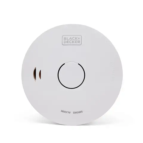 BLACK+DECKER Connected Smoke Alarm | 10 Year Sealed Battery | Wirelessly Interlink Alarms | Optical Sensor For Home With Test + Silence Button | Smoke Detector | White | Links Up To 20 Alarms Wirelessly