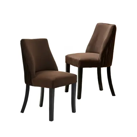 Interiors by Premier Dining Chairs Kensington Townhouse Pleated Velvet Brown/Black 2pcs