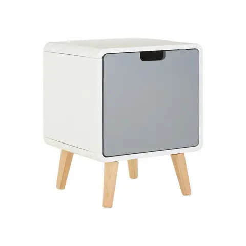 Interiors by Premier Bedside Table Milo 1 Drawer Grey/White/Natural