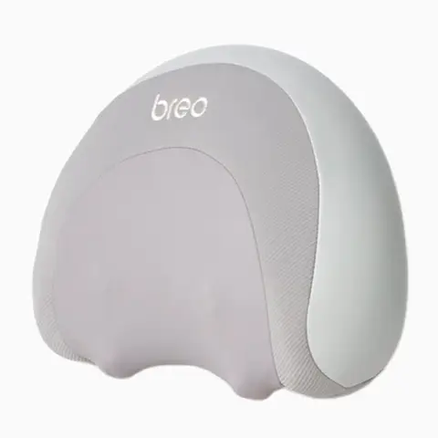 Breo P2 Neck and Waist Massage Pillow, Heated Shiatsu Massager with 3 Modes, Ergonomic Wave Design for Shoulder and Cervical Support