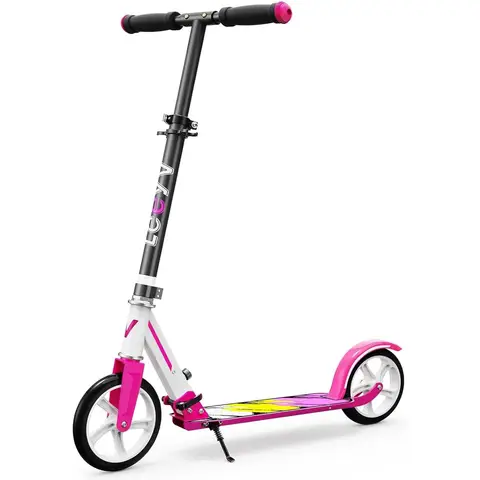 LEEYV kick-scooter LY205, Scooter for Kids 6–12 & Adults, Max Load 220 LBS, Adjustable Height, Lightweight 2-Wheel, Foldable Kids Scooter with Big Wheels