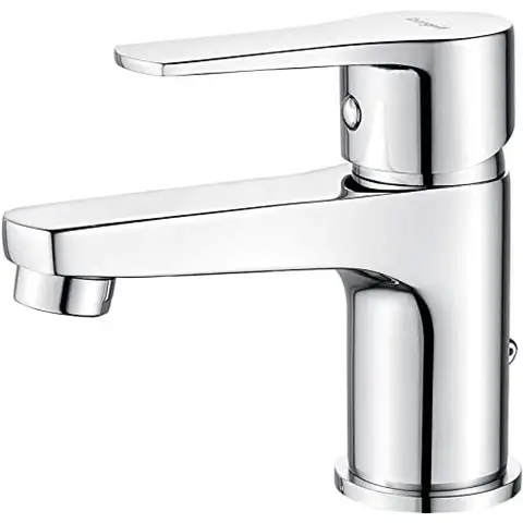 Ibergrif Badezimmer Waschbeckenarmatur, Mischbatterie Chrom, Messing, Warm- & Kaltwasser Einhebel Kontrolle