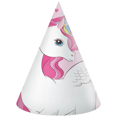 Unicorn Rainbow Paper Hats 6 Pack