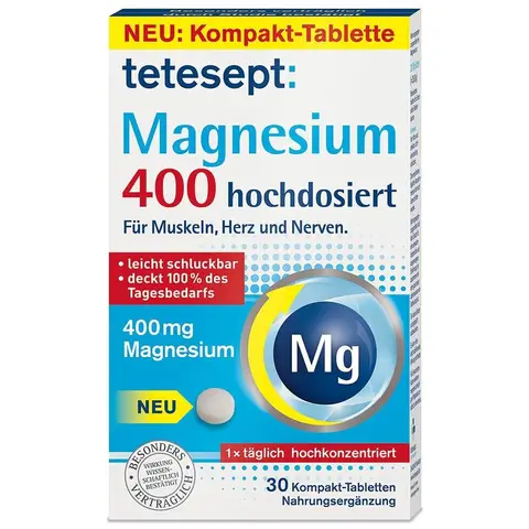 Tetesept Magnesium 400 mg Hochdosiert 30 Tabletten