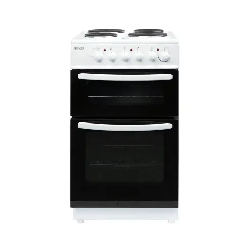 Haden HEST50W 50cm Electric Solid Plate Twin Cavity Cooker, White, A Rated