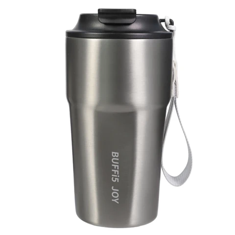 LIFEPAL BUFFI5 JOY 480ml Stainless Steel Thermal Coffee Mug, Double Drinking Lid, Leakproof Travel Tumbler, 316 Stainless Steel Interior, Long-Lasting Hot & Cold Insulation – BF24A421