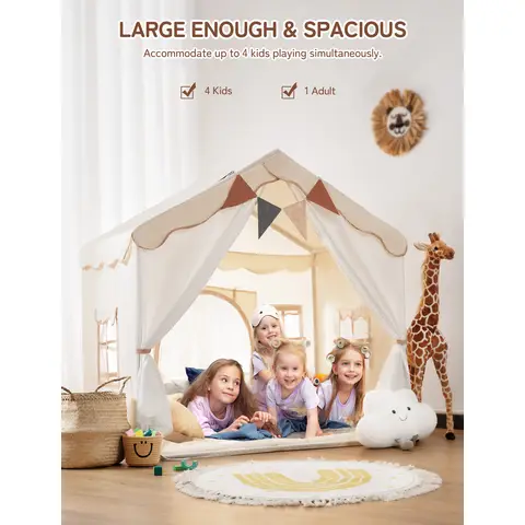 Besrey Tent Children's Play House Indoor with Mat and Lights