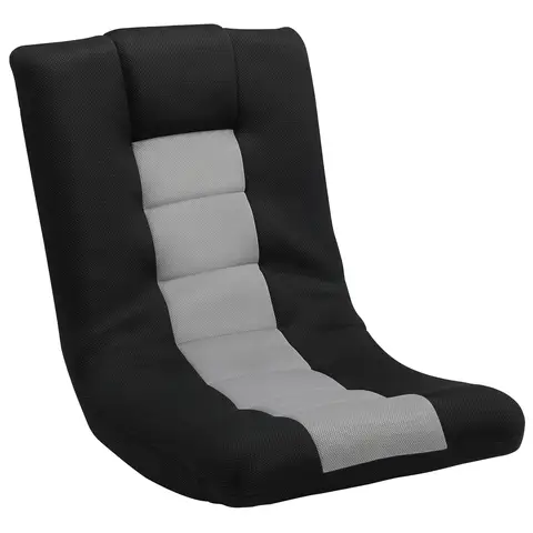 HOMCOM Folding Floor Chair, Mesh Fabric Floor Sofa with Adjustable Backrest, Wide Seat, Swivel Base and Metal Frame, Lounge Lazy Sofa Chair for Meditating, Reading, Gaming, Black