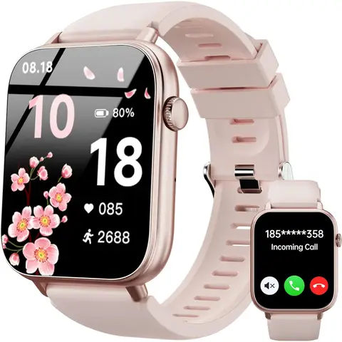 OUKITEL V3 Montre Connectée Rose-1,83" HD homme femme appel Bluetooth IP68 SpO2 cardio 100+ modes sportifs Android iOS