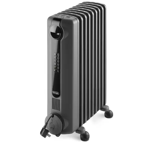 De'longhi Radia S Oil Filled Radiator – 2000W， 9 Fins， Digital Control， Eco Function – Black， TRRS0920E.G