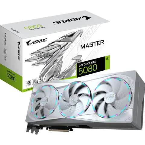 GIGABYTE NVIDIA GeForce RTX 5080 AORUS Master Ice, 16 GB GDDR7