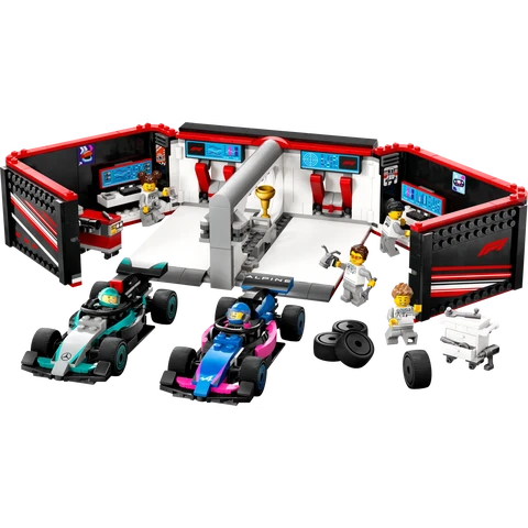 LEGO City 60444 F1 Garage & Mercedes-AMG & Alpine Auto's Set