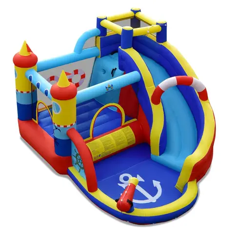 COSTWAY Parc de jeu gonflable 6-en-1 pour enfants - 360 × 290 × 200 cm