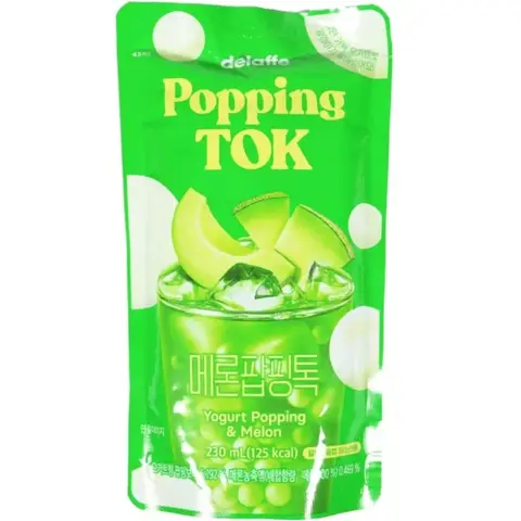 Delaffe Popping TOK Boisson saveur melon avec perles saveur yaourt - 230 ml