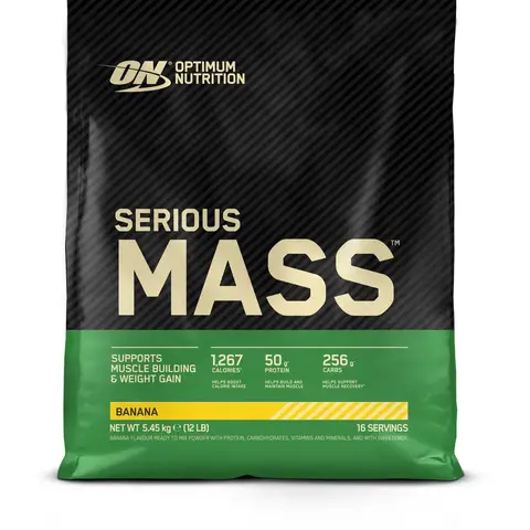 Optimum Nutrition Serious Mass, banaan, 5,45 kg (16 porties)