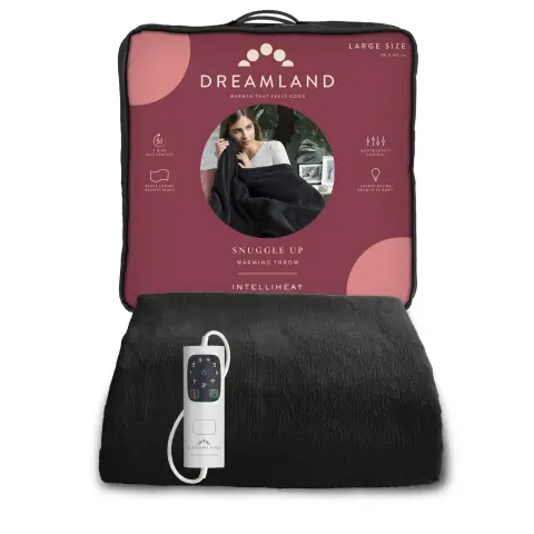 Dreamland SnuggleUp Warming Throw-Black 120X160cm