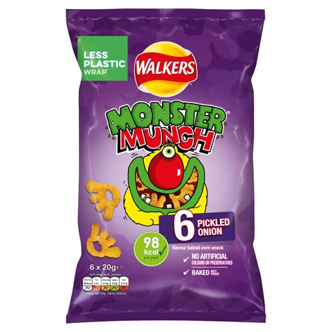 Walkers Monster Munch Pickled Onion 6 x 20g