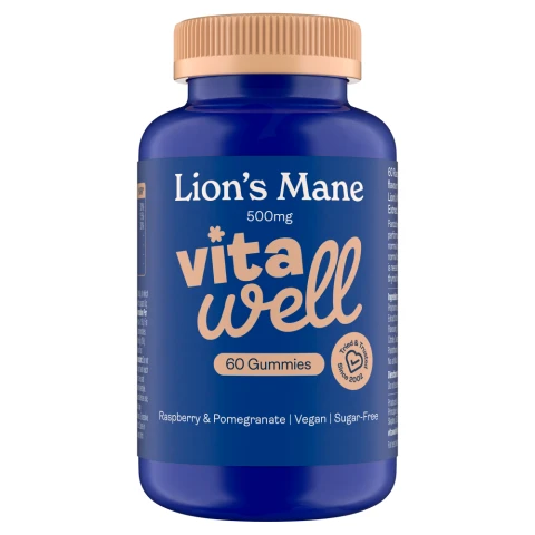 Vitawell Lion's Mane 60 Raspberry & Pomegranate Gummies