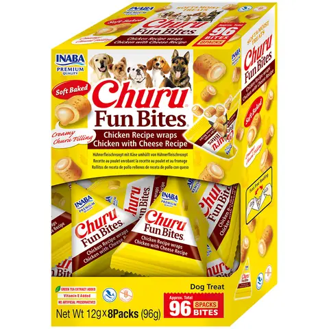 INABA Fun Bites Hundefutter Huhn-Wraps Huhn mit Käse